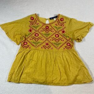 Embroidered Yellow Top